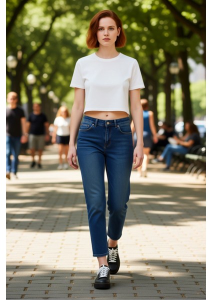 Kadın Esnek Comfort Mom Jean Fonksiyonel Dayanıklı Kaliteli Konforlu Estetik Premium Rahat fırsatları