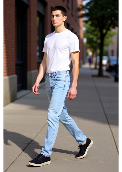 Erkek Açık Comfort Denim Dar Paça Pantolon Fonksiyonel Dayanıklı Kaliteli Konforlu Estetik indirimleri