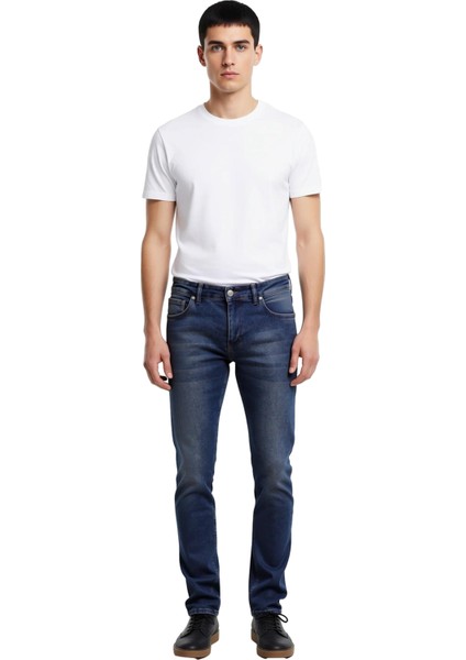 Erkek Açık Comfort Denim Dar Paça Pantolon Fonksiyonel Dayanıklı Kaliteli Konforlu Estetik