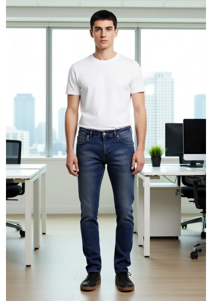 Erkek Açık Comfort Denim Dar Paça Pantolon Fonksiyonel Dayanıklı Kaliteli Konforlu Estetik modelleri