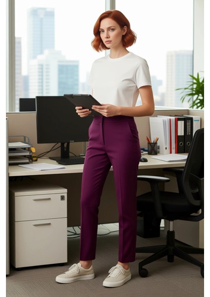 Kadın Şık Gece Cigarette Pantolon Fonksiyonel Dayanıklı Kaliteli Konforlu Estetik Premium Spor