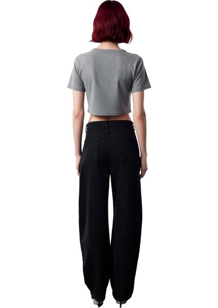 Kadın Barrel Kesim Yüksek Bel Kot Pantolon Fonksiyonel Dayanıklı Kaliteli Konforlu Estetik fiyatları