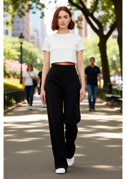 Kadın Wide Leg Yüksek Bel Pamuklu Pantolon Antrasit Fonksiyonel Dayanıklı Kaliteli Estetik fiyatları