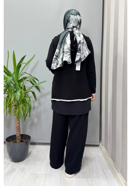 Kapüşonlu Triko Tunik Siyah T25PF-6005 modelleri