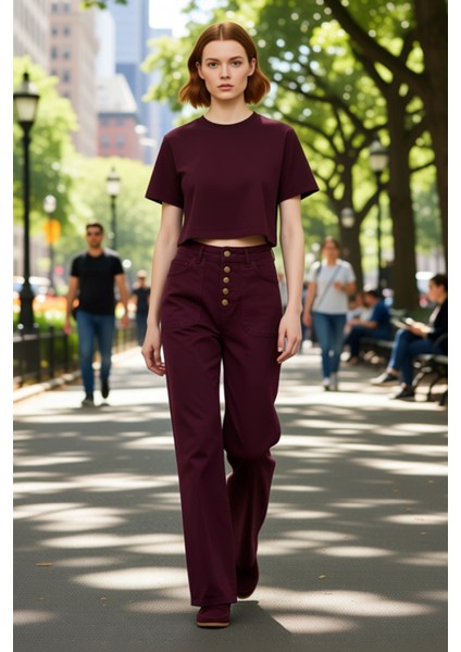 Kadın Wide Leg Comfort Esnek Denim Pantolon Fonksiyonel Dayanıklı Kaliteli Konforlu Modern fırsatları