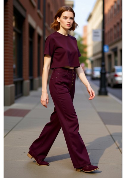 Kadın Wide Leg Comfort Esnek Denim Pantolon Fonksiyonel Dayanıklı Kaliteli Konforlu Modern indirimleri