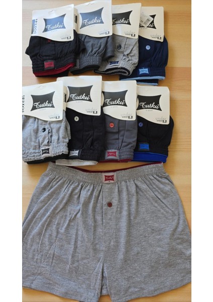 Erkek Düğmeli Pamuklu Boxer