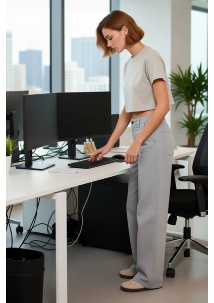 Kadın Cool & Comfort Wide Leg Tencel Jean Pantolon Fonksiyonel Dayanıklı Kaliteli Konforlu modelleri