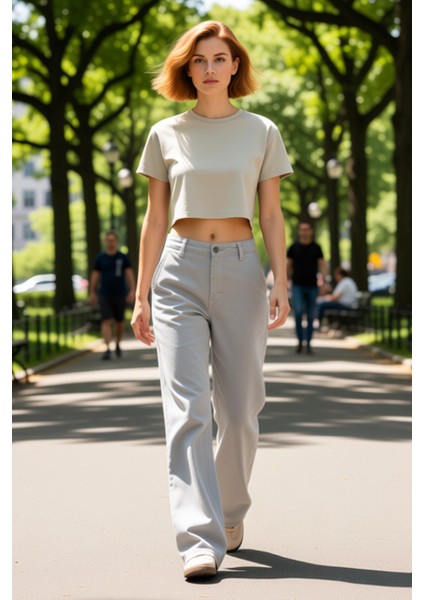 Kadın Cool & Comfort Wide Leg Tencel Jean Pantolon Fonksiyonel Dayanıklı Kaliteli Konforlu fırsatları