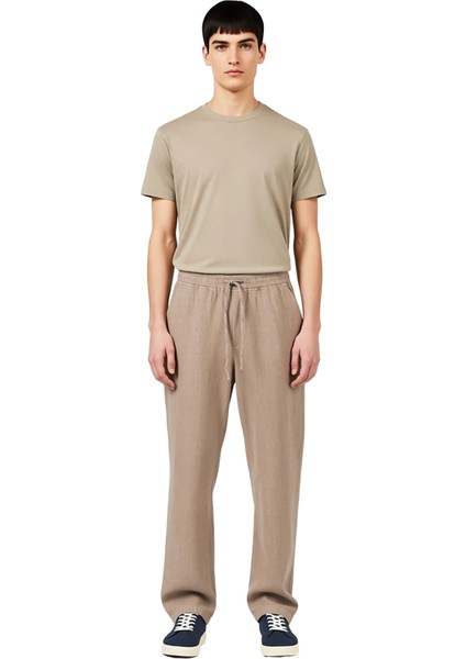 Kadın Düz Dokuma Keten Yüksek Bel Pantolon Fonksiyonel Dayanıklı Kaliteli Konforlu Estetik fırsatları