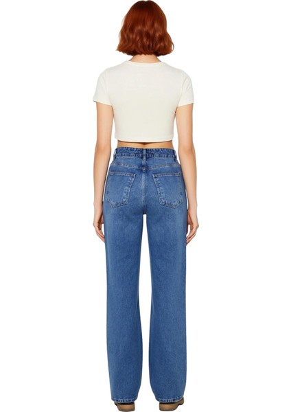 Kadın Wide Leg Denim Pantolon Yüksek Bel Fonksiyonel Dayanıklı Kaliteli Konforlu Estetik Şık fiyatları