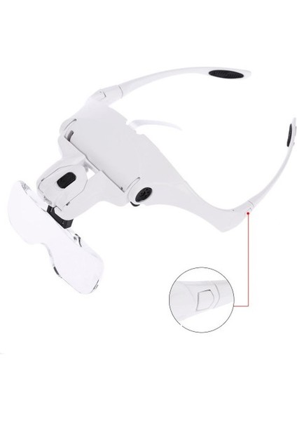 5 Lens 1.0x-3.5x 2led Işıklı Ile Ayarlanabilir Gözlük Büyüteç 9892B2 fiyatları