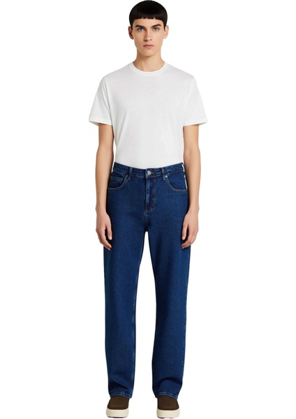 Erkek Bol Kesim Düz Renk Denim Pantolon Fonksiyonel Dayanıklı Kaliteli Konforlu Estetik Şık fırsatları