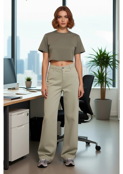 Kadın Cool & Comfort Wide Leg Tencel Jean Pantolon Fonksiyonel Dayanıklı Kaliteli Konforlu modelleri