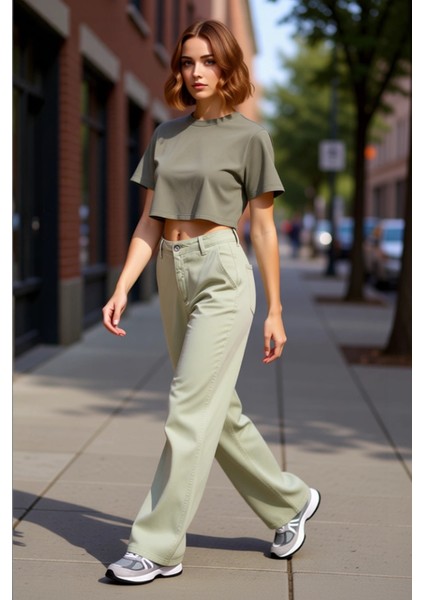 Kadın Cool & Comfort Wide Leg Tencel Jean Pantolon Fonksiyonel Dayanıklı Kaliteli Konforlu indirimleri