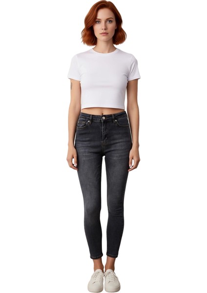 Kadın Yüksek Bel Esnek Skinny Jean Fonksiyonel Dayanıklı Kaliteli Konforlu Estetik Premium