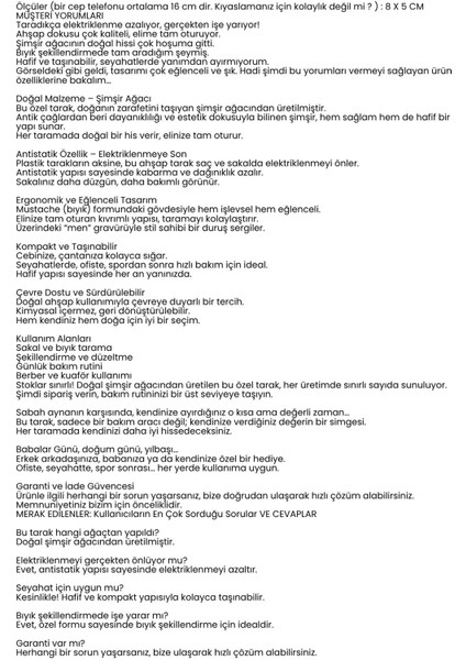 Ahşap Sakal ve Bıyık Tarağı – Antistatik Şimşir Tarak 722387 indirimleri