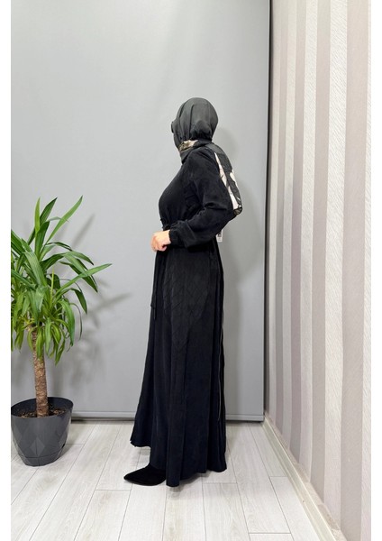 Fermuar Detaylı Jakarlı Cupra Ipek Elbise Siyah 38835 fiyatları