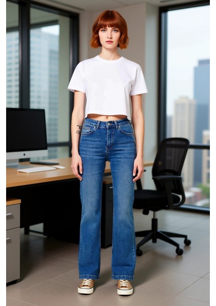 Kadın Antrasit Yüksek Bel Flare Denim Pantolon Fonksiyonel Dayanıklı Kaliteli Konforlu Şık fiyatları