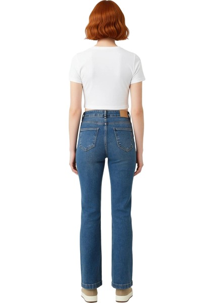 Kadın Antrasit Yüksek Bel Flare Denim Pantolon Fonksiyonel Dayanıklı Kaliteli Konforlu Şık indirimleri