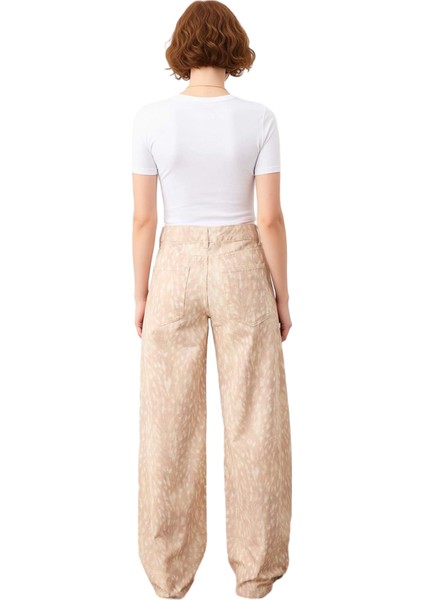 Genç Kadın Düşük Bel Wide Leg Jean Animal Baskı Fonksiyonel Dayanıklı Kaliteli Konforlu Şık fiyatları