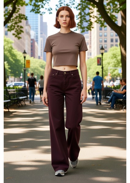 Kadın Baggy Fit Denim Pantolon Normal Bel Fonksiyonel Dayanıklı Kaliteli Konforlu Estetik Şık fırsatları