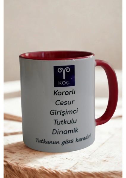Koç Burcu Porselen Kupa – Cesur, Dinamik, Kararlı ve Tutkulu Tasarım Kupa