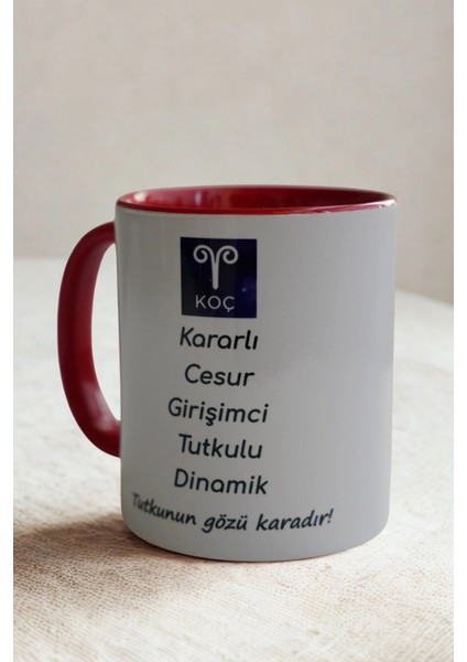 Koç Burcu Porselen Kupa – Cesur, Dinamik, Kararlı ve Tutkulu Tasarım Kupa fırsatları