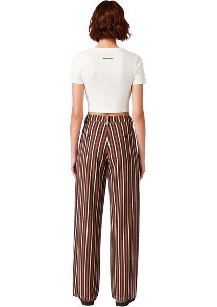 Kadın Çizgili Bol Paça Günlük Jean Pantolon Fonksiyonel Dayanıklı Kaliteli Konforlu Modern fiyatları