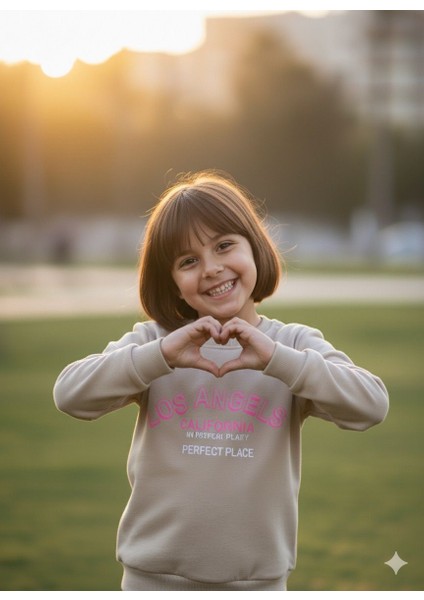 Kız Çocuk Sweatshirt Baskılı Bisiklet Yaka Pamuklu fiyatları