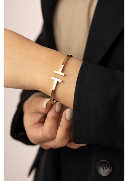 Altın T Kelepçe Bilezik