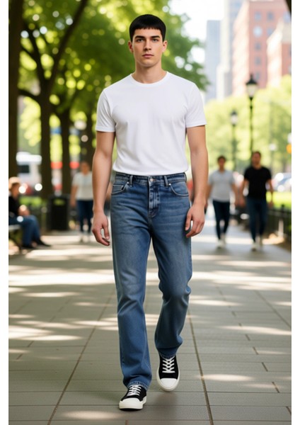 Erkek Bol Kesim Denim Pantolon Normal Bel Fonksiyonel Dayanıklı Kaliteli Konforlu Estetik Şık modelleri