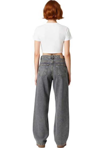 Kadın Barrel Kesim Yüksek Bel Kot Pantolon Fonksiyonel Dayanıklı Kaliteli Konforlu Estetik fiyatları