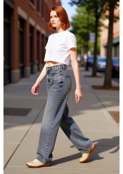 Kadın Barrel Kesim Yüksek Bel Kot Pantolon Fonksiyonel Dayanıklı Kaliteli Konforlu Estetik indirimleri