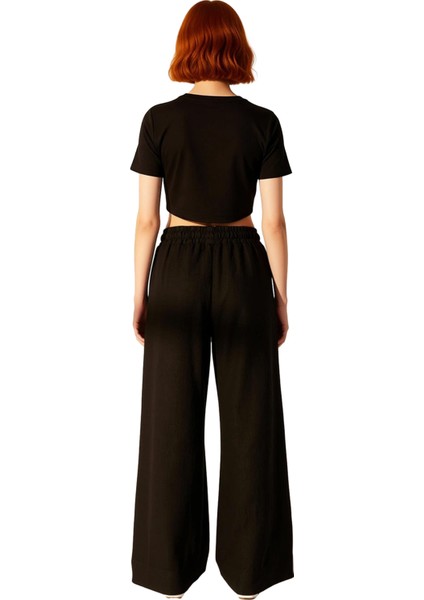 Kadın Yüksek Bel Geniş Paça Keten Pantolon Fonksiyonel Dayanıklı Kaliteli Konforlu Estetik fiyatları