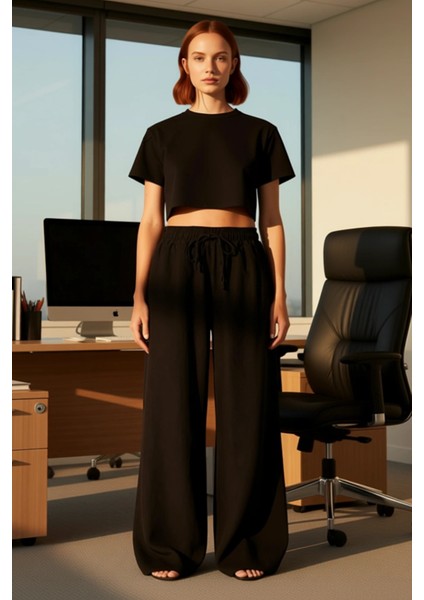 Kadın Yüksek Bel Geniş Paça Keten Pantolon Fonksiyonel Dayanıklı Kaliteli Konforlu Estetik modelleri