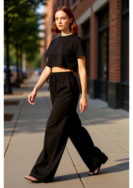 Kadın Yüksek Bel Geniş Paça Keten Pantolon Fonksiyonel Dayanıklı Kaliteli Konforlu Estetik indirimleri