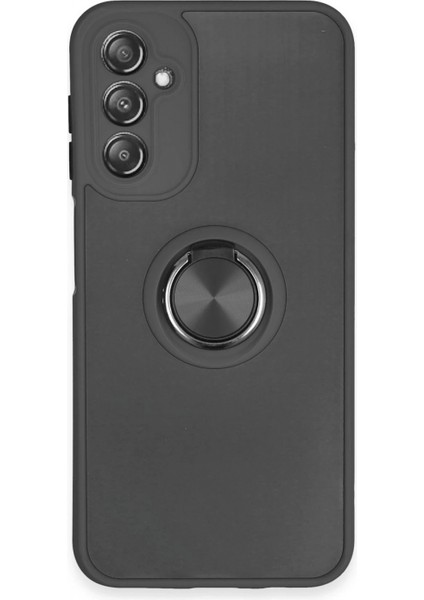Samsung Galaxy A14 4g Kılıf Montreal Yüzüklü Silikon Kapak - Siyah