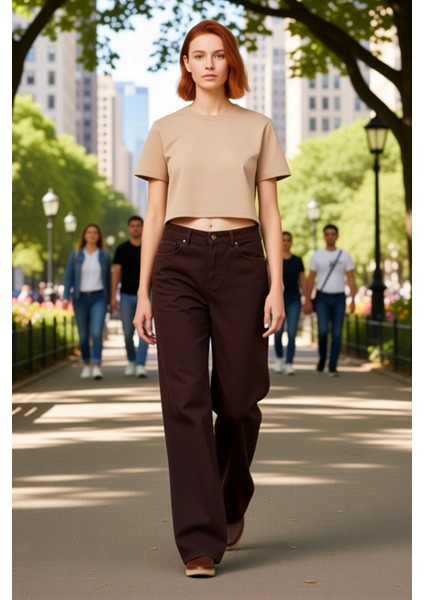 Kadın Düşük Bel Bol Kesim Jean Pantolon Fonksiyonel Dayanıklı Kaliteli Konforlu Estetik Şık fırsatları