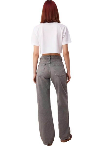Kadın Wide Leg Yüksek Bel Denim Pantolon Fonksiyonel Dayanıklı Kaliteli Konforlu Estetik Şık fiyatları