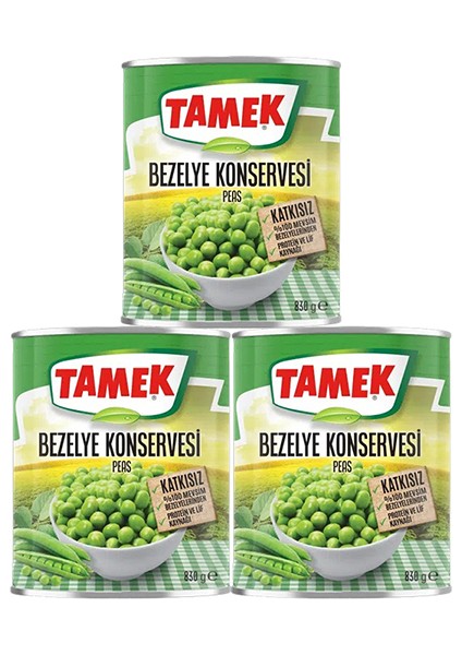 Bezelye Konservesi, 830 gr 3 Adet