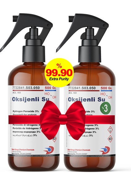 Oksijenli Su %3 Sprey Başlıklı - 1 kg (2x0.50 kg Hidrojen Peroksit)