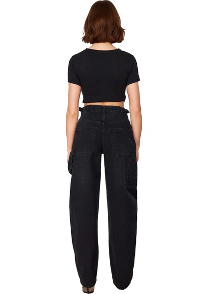 Genç Kadın Için Açık Bol Paça Yüksek Bel Denim Pantolon Fonksiyonel Dayanıklı Kaliteli Şık fiyatları