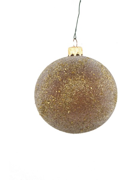 Yılbaşı Topu Altın Simli 8cm