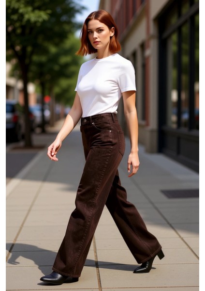 Kadın Kord Süet Kesim Wide Leg Pantolon Fonksiyonel Dayanıklı Kaliteli Konforlu Estetik Şık indirimleri