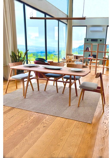 6 Kişilik Slim Masif Kayın Ahşap Masa Takımı, 6 Adet Slim Kayın Sandalye 150X80 fiyatları