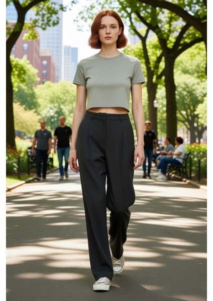 Kadın Straight Fit Dokuma Kumaş Pantolon Fonksiyonel Dayanıklı Kaliteli Konforlu Estetik Şık fiyatları