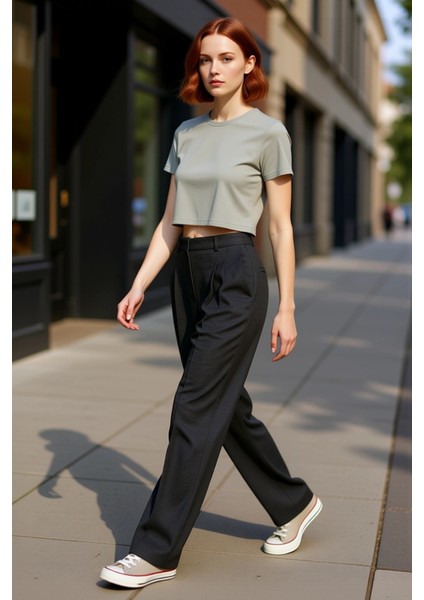 Kadın Straight Fit Dokuma Kumaş Pantolon Fonksiyonel Dayanıklı Kaliteli Konforlu Estetik Şık modelleri