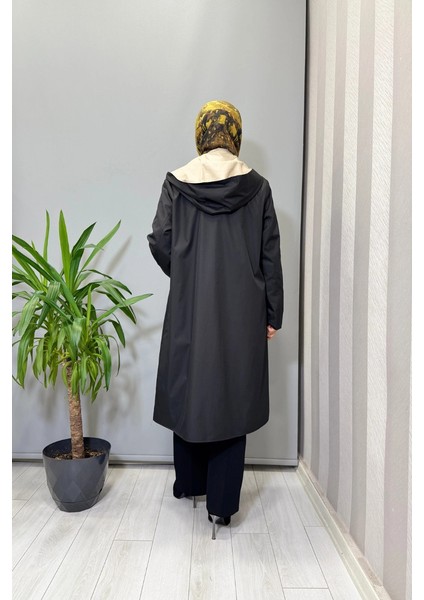 Çift Taraflı Hafif Yumoş Mont Siyah-Bej T25PF-8012 modelleri