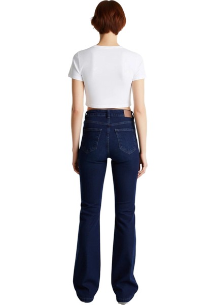 Koyu Yüksek Bel Flare Denim Pantolon Genç Kızlar Için Fonksiyonel Dayanıklı Kaliteli Rahat indirimleri